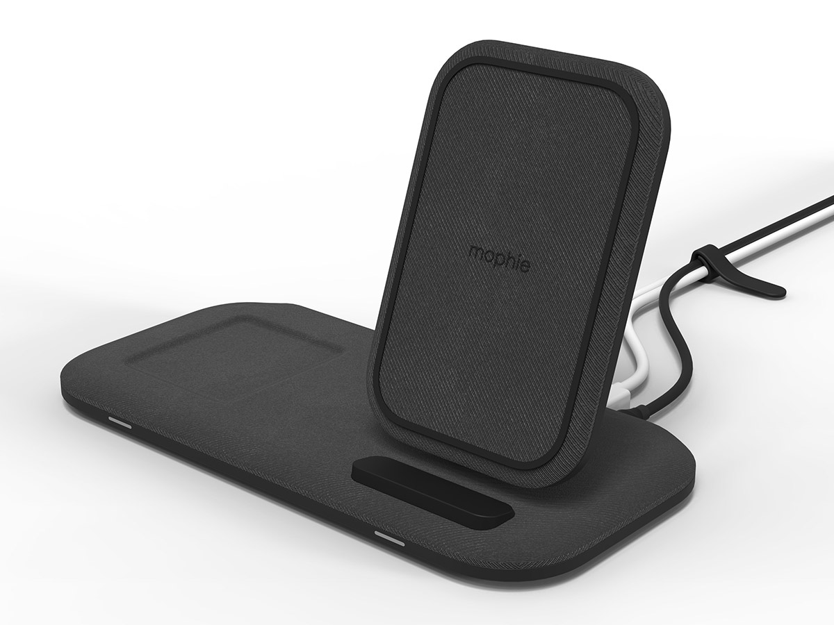 Slide 2: Mophie 2 in 1 Universal Wireless Charging Stand+ mophie 2 in 1 universal wireless charging stand black 03 1200x900