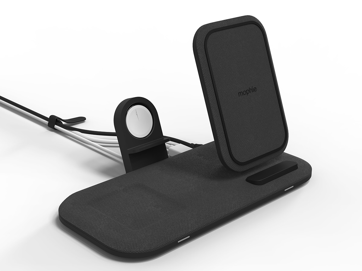 Slide 3: Mophie 2 in 1 Universal Wireless Charging Stand+ mophie 2 in 1 universal wireless charging stand black 04 1200x900