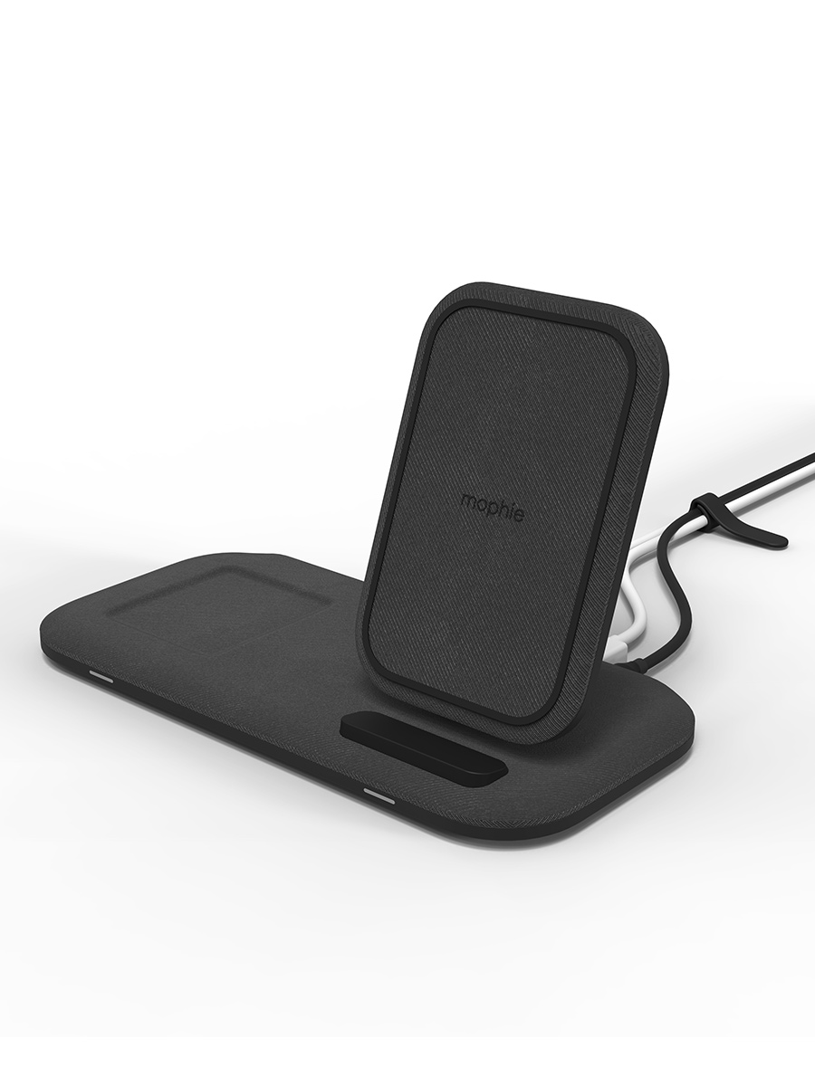Image 3: Mophie 2 in 1 Universal Wireless Charging Stand+ mophie 2 in 1 universal wireless charging stand black 03 900x1200