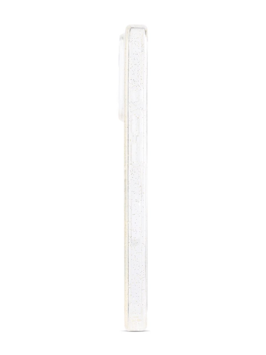 Image 3: Sprout iPhone 16 Pro Glitter MagSafe Case Side view in clear colour
