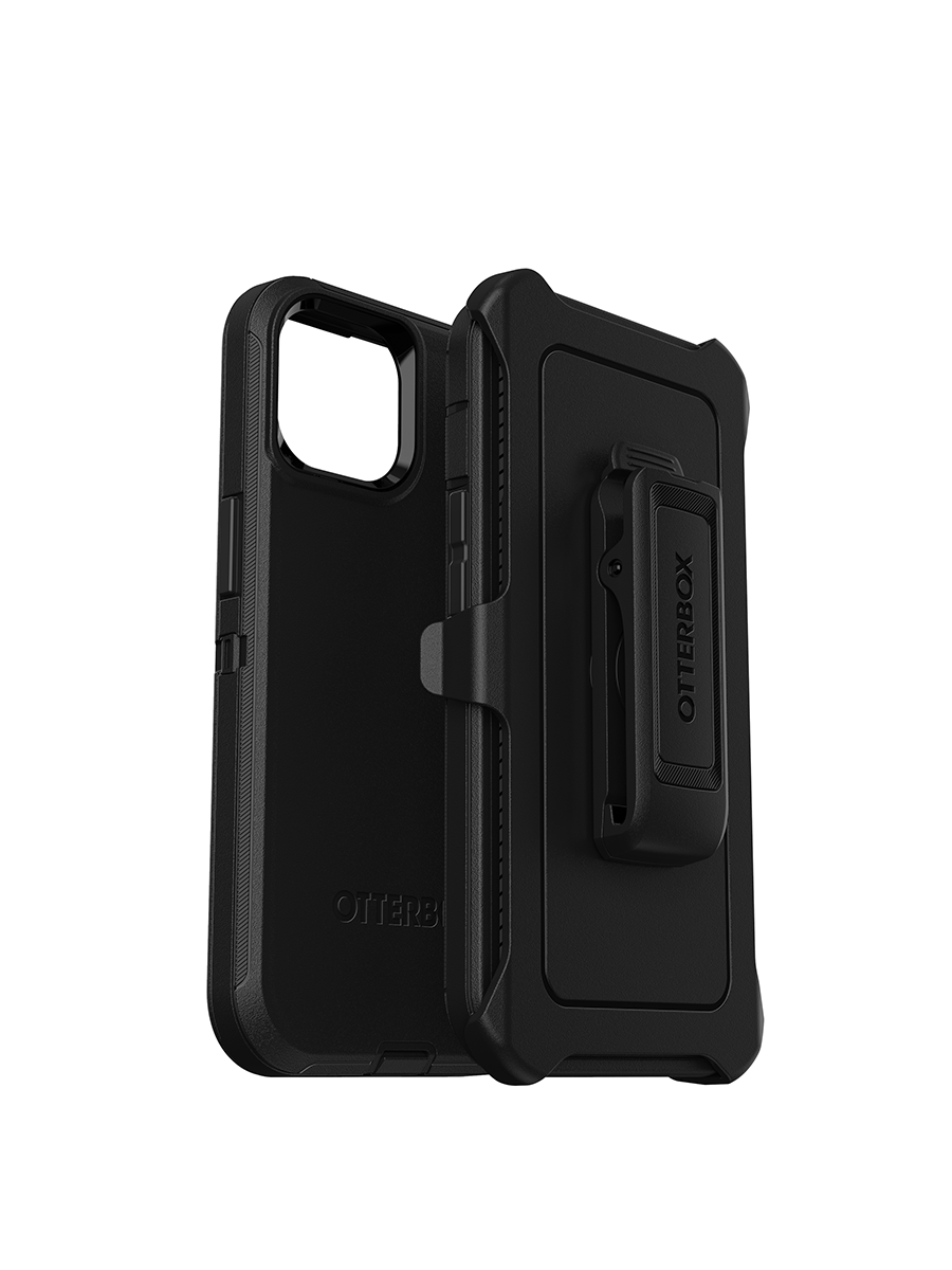 Image 1: Otterbox iPhone 14 Defender Case Side view three quarter angle