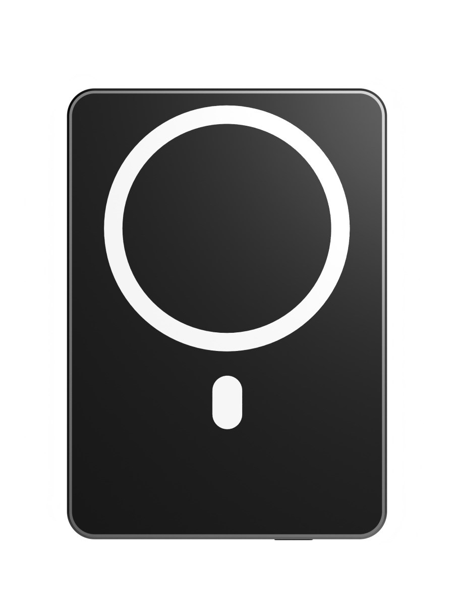 Image 2: Cygnett MagSlim 10k Powerbank rear view featuring Magsafe ring. In black colour.