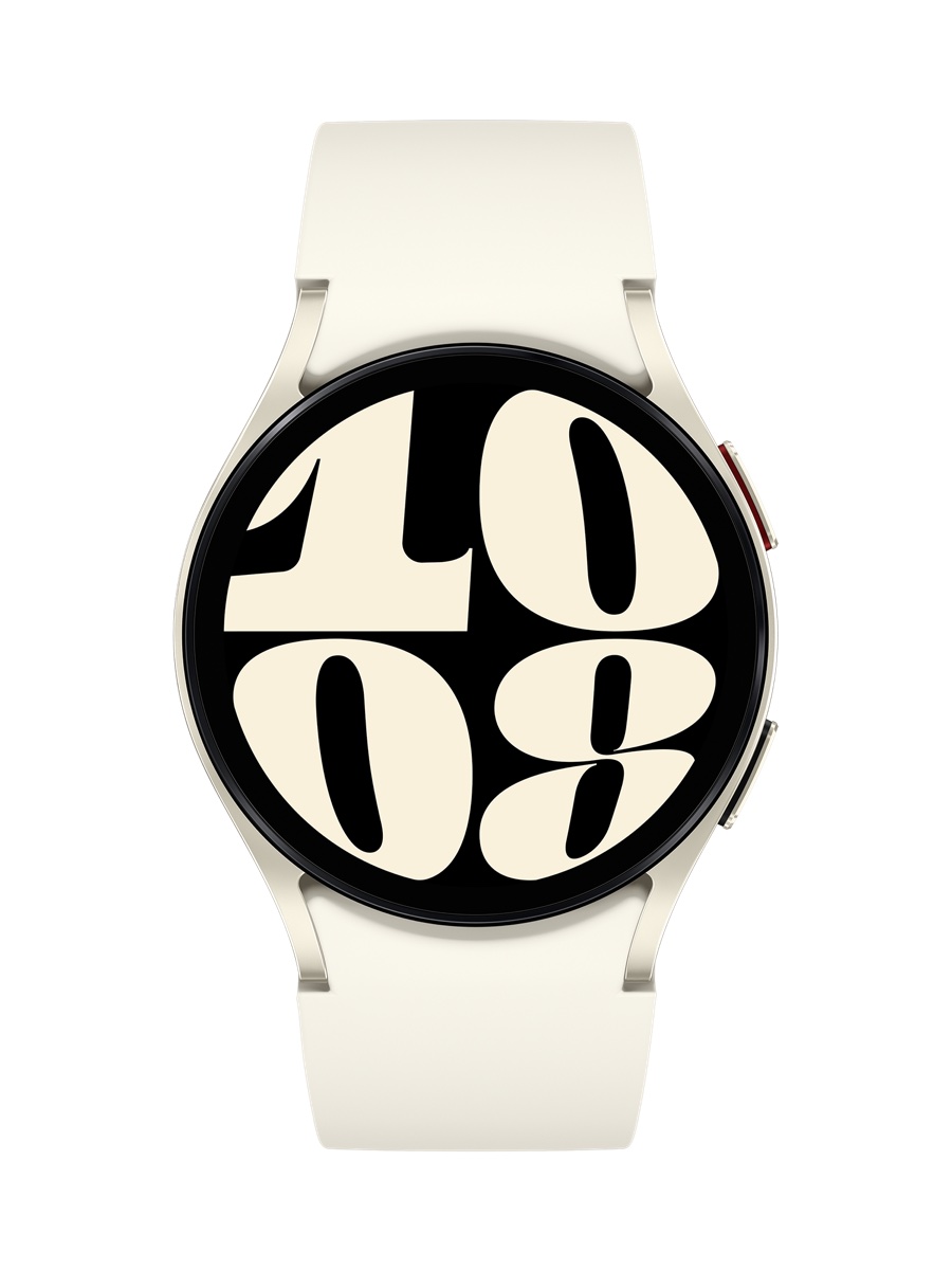 Image 2: Samsung Galaxy Watch6 40mm front view in Gold colour. 