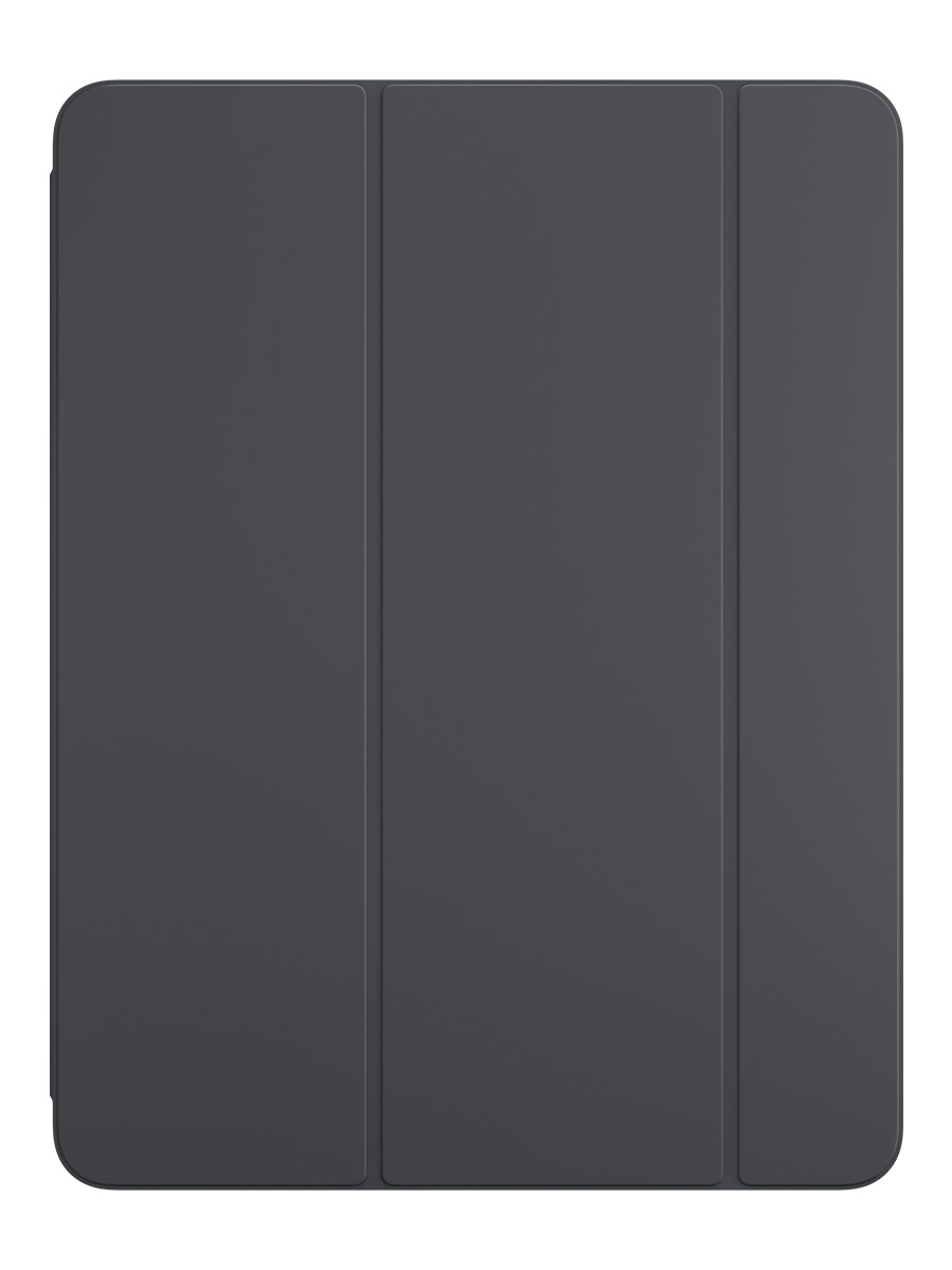 Image 2: Apple Smart Folio for iPad Pro 13 inch (M4) A front view of the Apple Smart Folio for iPad Pro 13 inch (M4) in black is shown connected to an Apple Ipad Pro 13 inch (M4), all fold panels are folded down covering the Ipad screen