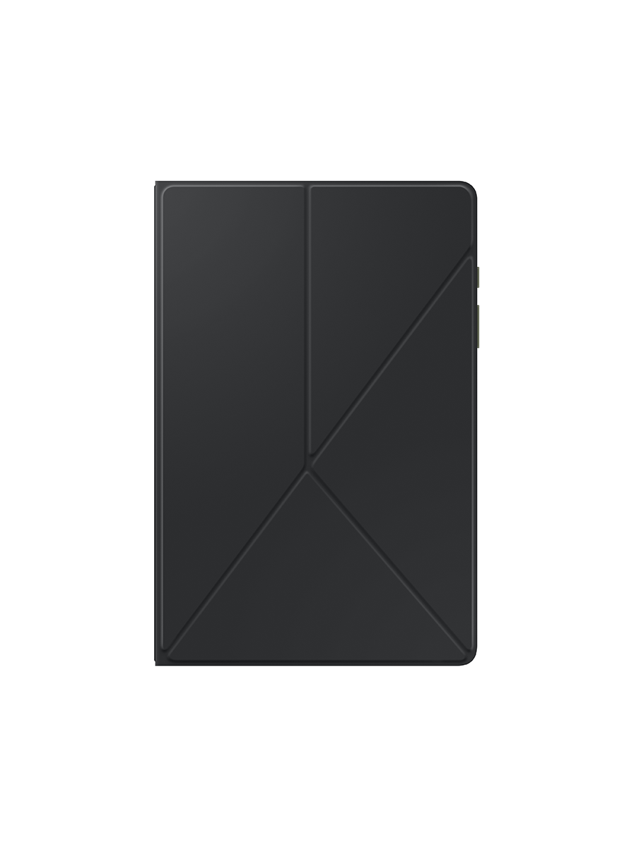 Image 1: Samsung Tab A9+ Book Cover front view in colour black.
