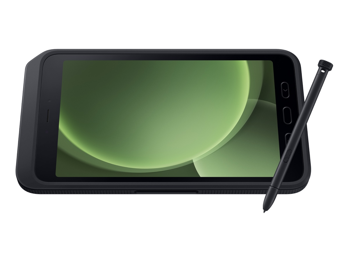 Slide 8: Samsung Galaxy Tab Active5 front view in Green colour with included S Pen