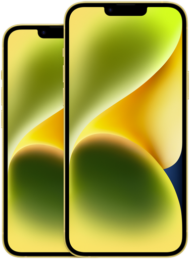 Front view of iPhone 14 6.1-inch 
Front view of iPhone 14 Plus 6.7-inch