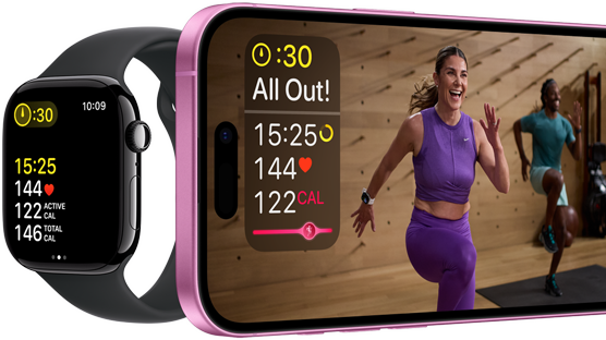 Workout metrics on Apple Watch Series 10 and iPhone