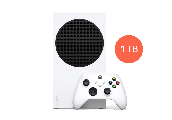 White Xbox Series S 1TB Console with controller