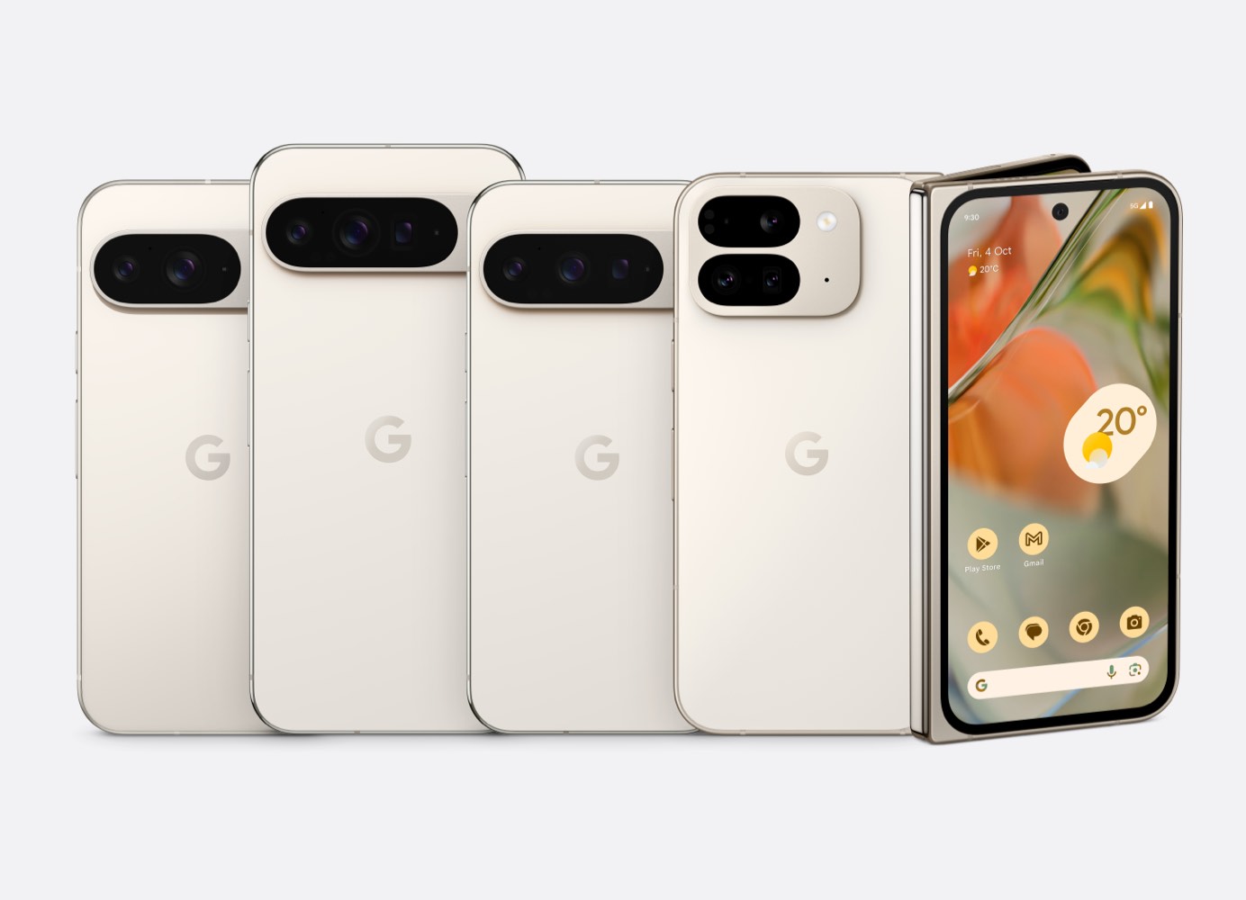 Google Pixel 9 range, comprising Pixel 9 Pro Fold, Pixel 9 phones, Pixel 9 Tab and accessories Pixel Watch and Pixel Buds.